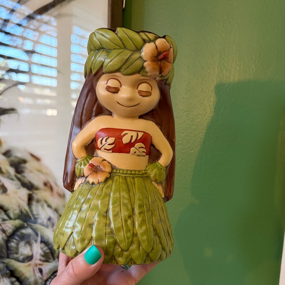 Hula Girl Ceramic Tiki Mug “it’s a hula world”